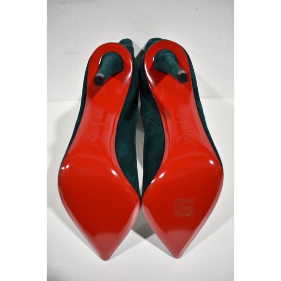Christian Louboutin Astrilarge Booty 100 Vosges Green Suede Mid Heel Boot 40 - Picture 12 of 12